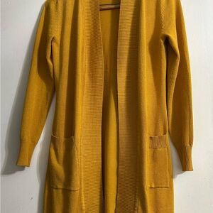 Mustard Open Front Cardigan Sweater Seven Manor (S)